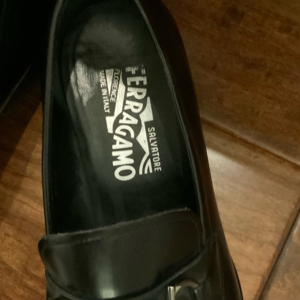 Salvatore Ferragamo Black Leather Slip-On Loafers - Picture 2 of 5